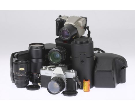 A Mamiya/Sekor 500TL 35mm SLR Camera chrome, 1966, serial no.279631, with a Mamiya Sekor Auto f/2 50mm lens, shutter sticks o