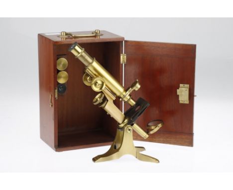 Scottish Compound Victorian Microscope, Scottish, c.1890, engraved to the back of the foot 'W HUME, EDINBURGH' the microscope