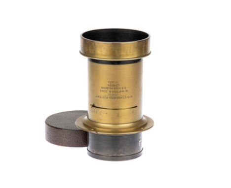 A W. Watson &amp; Sons No.3 Standard Portrait Camera Lens, c.1880, brass, serial no. 2132, body G-VG, aperture blades move we