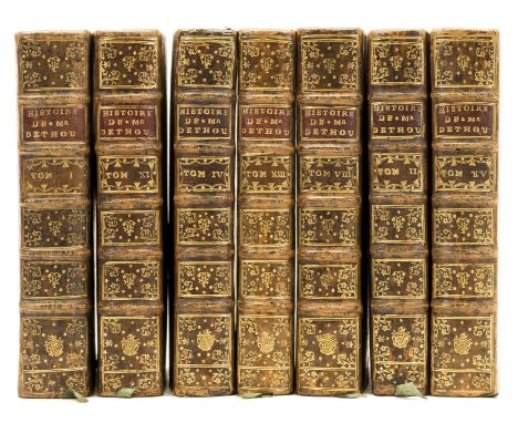 NO RESERVE Thou (Jacques-Auguste de) Histoire Universelle... depuis 1543 jusqu'en 1607, 16 vol., half-titles, titles in red a