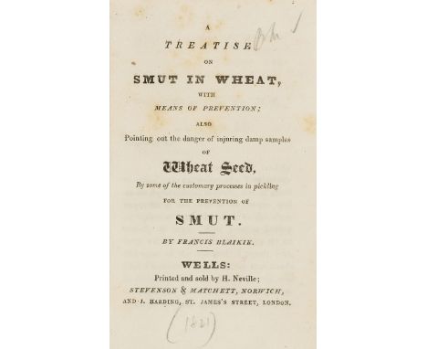 Agriculture &amp; Land Economy.- Blaikie (Francis) On the Conversion of Arable Land into Pasture..., first edition, Burnham, 