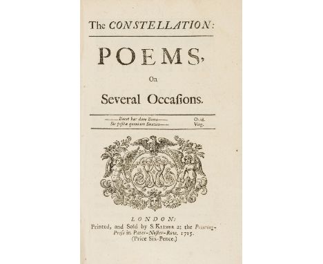 Bland (Mr.) The Constellation: Poems, on Several Occasions, first edition, 40pp., title with woodcut typographic device, disb