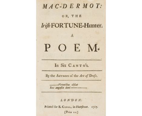 Breval (John Durant) Mac-Dermot: or, the Irish Fortune-Hunter, first edition, 48pp., disbound, [Foxon B425; ESTC locates 11 c