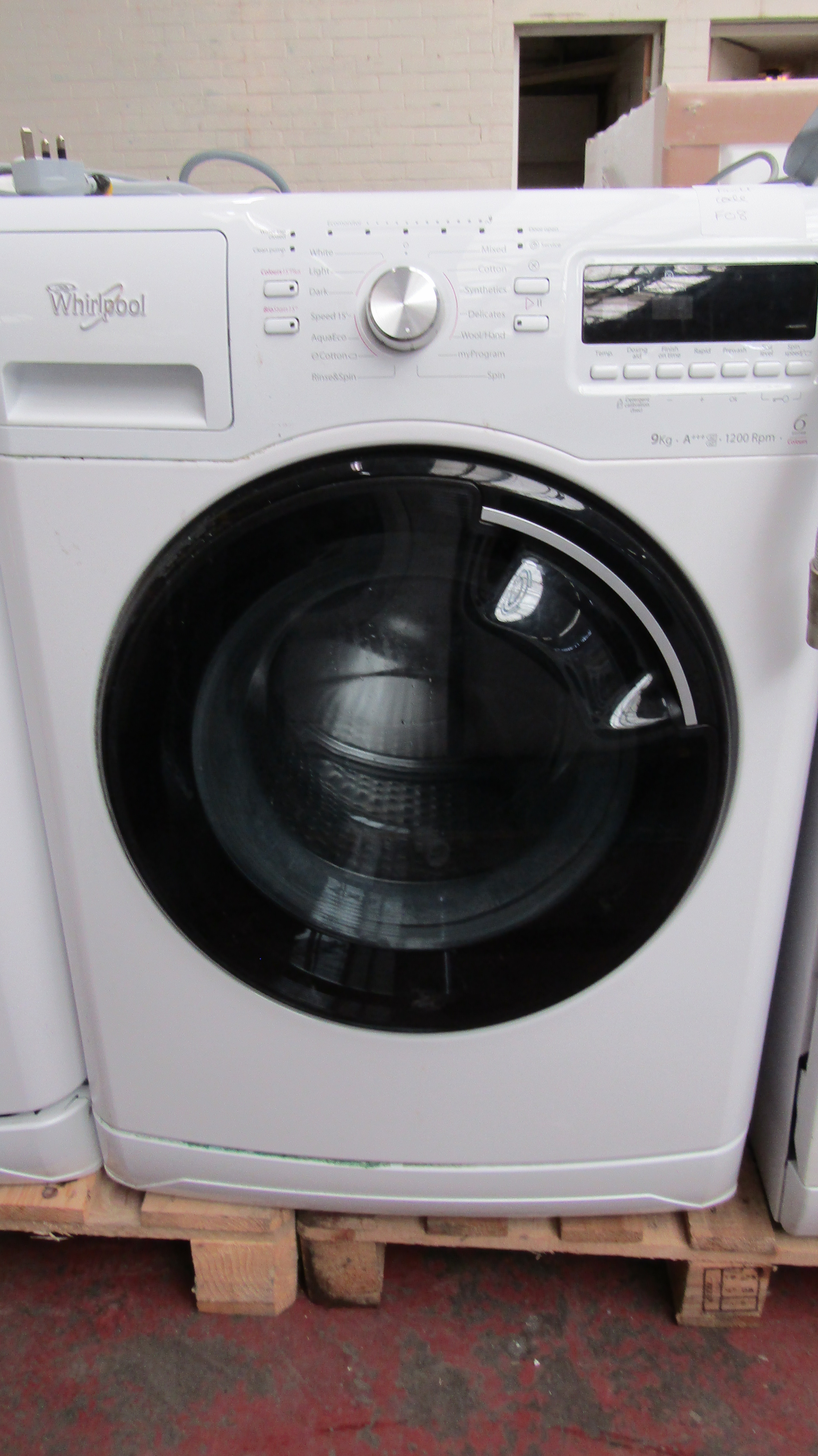 Whirlpool 6th Sense washing machine, powers on but displays fault code F08