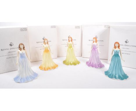 Royal Doulton - A collection of five china porcelain figurines in the form of ladies in evening gowns from the Royal Doulton 