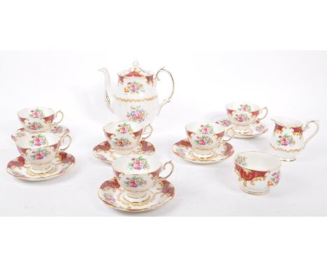Royal Albert - Canterbury Pattern - Vintage 20th century porcelain china tea service set. Including teapot, cups, saucers, su