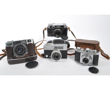A collection of mid 20th century Japanese 35mm rangefinder / viewfinder cameras. The collection to include a Fujica 35 Auto-M