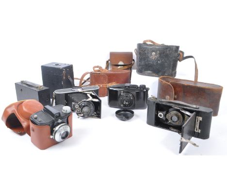 A collection of early and mid 20th century box and folding cameras. The collection to include a Nagel Vollenda 70/0 folding c