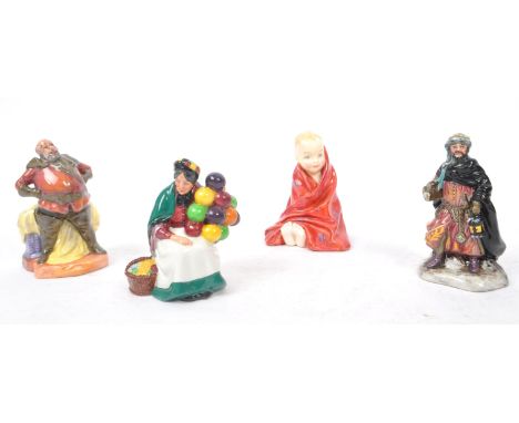 Royal Doulton - A collection of small 20th Century vintage Royal Doulton figurines to include miniatures of The Old Balloon S