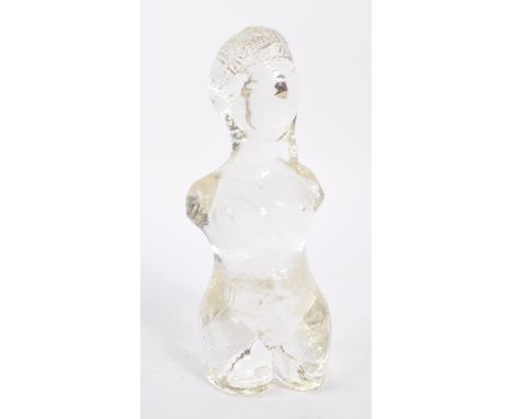Pukeberg - A vintage 20th century Swedish glass nude study of female bust. With textured surface. Measures approx. 20cm tall.