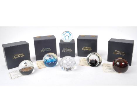 Caithness - A collection of six glass paperweights to include limited edition St Pauls 575/750, limited edition Persephone 40