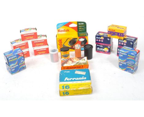 A collection of 20th century expired analogue camera film. The collection to include examples of both back and white and colo
