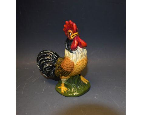 A Goebel glass model Cockerel, painted decoration, engraved marks 