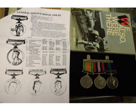 Medals, WW2, WAAF, group of three, Defence and War Medals 1939 - 1945, General Service Medal with Palestine clasp 1945 - 48, 