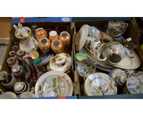 Ceramics and Glass - a Japanese eggshell porcelain six setting tea service; Royal Albert Old Country Roses teaware; Studio gl