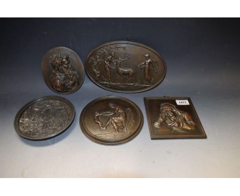 After Hans Jakob Bayr (1574-1628), a bronzed circular Renaissance Revival charger, Minerva Presents the Personification of Pa