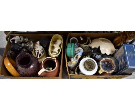 Ceramics and Glass - an Art Deco masquerade pincushion doll with legs; an Art Deco Czechoslovakian powder bowl and cover, in 