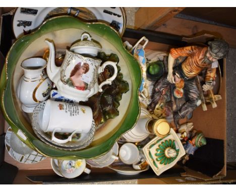 Ceramics and Glass - a Goebel figure, Barnyard Hero Boy and Goose; carnival glass bowls; Caithness paperweights; Nottinghamsh