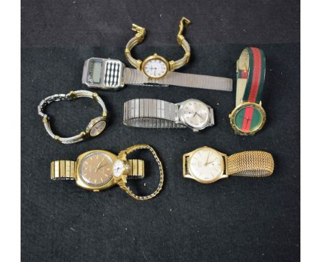 Watches - a vintage Roamer standard rolled gold cased wristwatch, others Chateau;  Casio, Michel Herbelin, etc, one boxed (8)