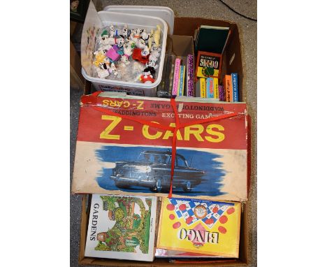 Toys and games to include Pepys party games, boxed; Waddington's Skudo; McDonald's figures etc