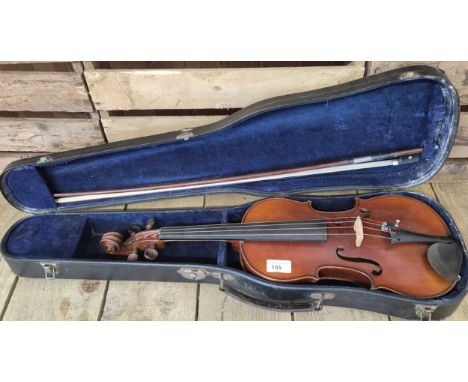 Antique Full size 1920s French 'Copie De' Violin. Comes with antique bow and hard case. Violin has  Stradivarius label. Lengt