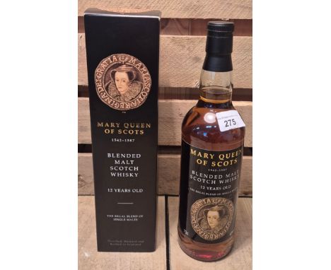Mary Queen of Scots Blended Malt Scotch Whisky. 12 years aged. Full, sealed and boxed.