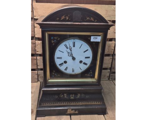 19th century German Cuckoo clock. Possibly by Johann Baptist Beha Comes with pendulum. Dome top, Black lacquered and hand pai