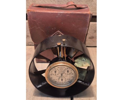 1938 Negretti &amp; Zambra of London Velocity Anemometer with leather case. 