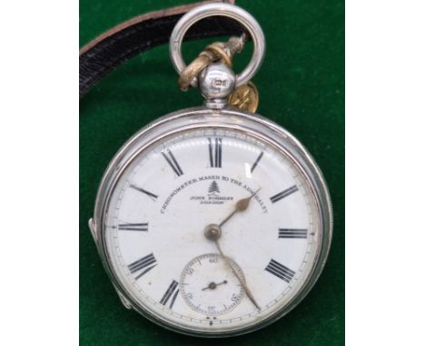 Birmingham silver cased pocket watch- Chronometer maker to the Admiralty. John Forrest of London. Needs attention. 