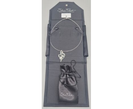 Sheila Fleet Silver and enamel snowdrop pendant with silver necklace and matching earrings. 