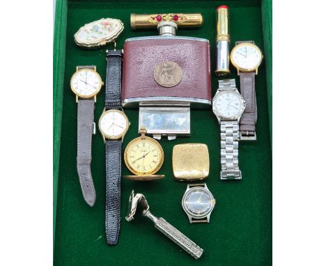 A Selection of watches and odds; Rotary Sapphire watch, Bentina Star 21- in a working condition. Ingersoll Mercury watch- wor