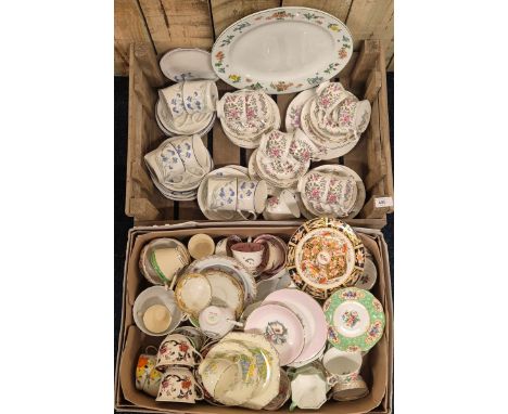 Two Crate of vintage tea wares; Royal doulton Minerva patterb tea wares &amp; Royal Standard Manderin pattern tea service, va