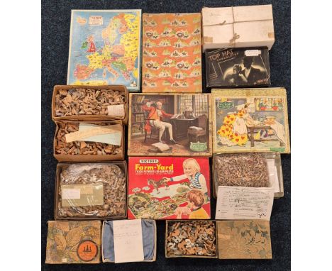 A Collection of 19th and early 20th century wooden jig saw puzzles. 