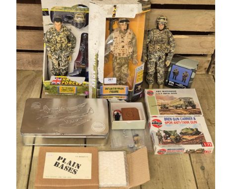 A Collection of Vintage Action man style figures, Airfix items &amp; Lead Soldiers