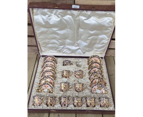 Royal Crown Derby "Imari" Pattern Coffee Service in fitted original display box [Missing one Cup]