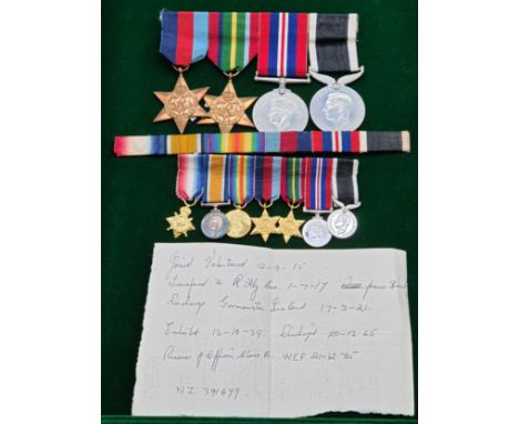 A Collection of military medals; A Group of seven miniature medals From WW1 TO WW2. Includes four WW2 medal set and bar- WW2 