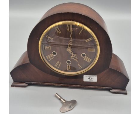 Smiths Art Deco Three Hole Mantle Clock with Westminster chime. Comes with key &amp; Pendulum 