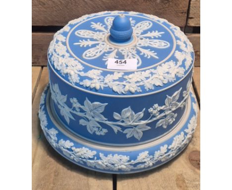 Wedgewood Blue Jasper ware Cheese Dish with cover .19x24cm. 