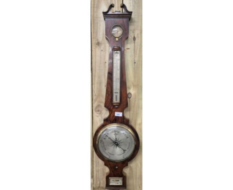 19th century Wall barometer by P. Campioni &amp; Co of Edinburgh. Fitted mercury thermometer. 98cm length. 