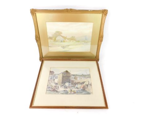 Michael W King (20thC), End of the season Newquay, watercolour, signed, dated '78, 23cm H, 33.5cm W, together with R A Lowe (