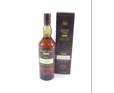 A bottle of Talisker Isle of Skye Double Matured Scotch Whisky, 1986, 70cl, boxed.