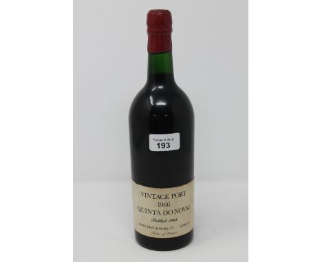 Berry Brothers & Rudd Ltd : A bottle of 1966 Quinta Do Noval Vintage Port (Bottled 1968). 