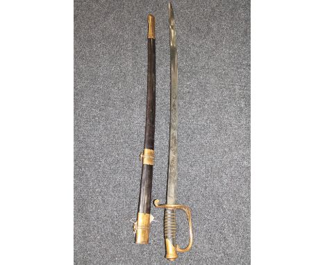 A cavalry sword in scabbard 