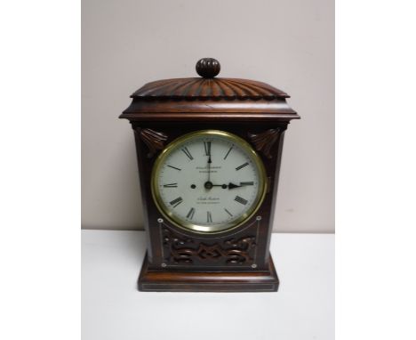 A mid-19th century rosewood and mother of pearl inlaid striking bracket clock, the enamel dial signed Willm. Dobbie, Falkirk,