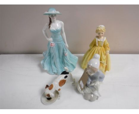 A Royal Worcester Figure of the Year Serena 1997 together with a Royal Worcester figure Grandmothers Dress, Lladro figure of 