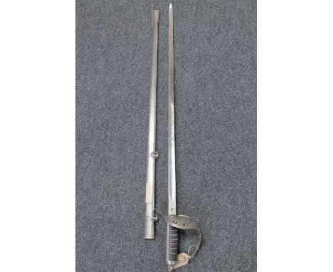 An Elizabeth II infantry officer's sword in scabbard