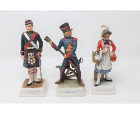 Three Goebel military figures