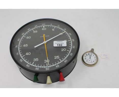 A vintage Junghans stop clock together with a pocket watch 'Satisfaction'. (2)