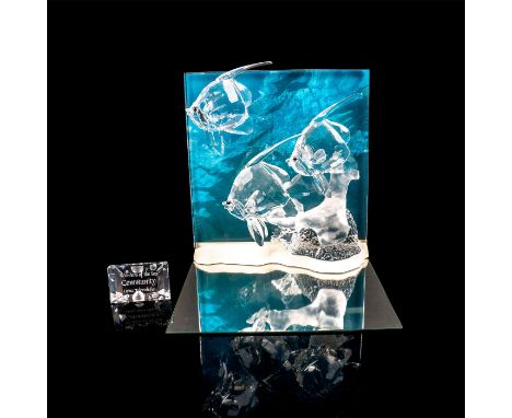 Wonders of the Sea Community. Clear tropical fishes swimming through a frosted coral reef.Swarovski acid backstamp. Sculpture