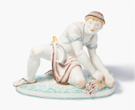 Nymphenburg, Figur "Der Schnitter"Um 1930. Modell von Josef Wackerle (1880–1959), Modelljahr 1928. Porzellan. Rautenmarke (ge